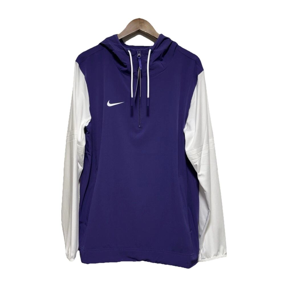 Men’s Nike Pregame Player Jacket Size M Purple White 1/4 Zip FJ9536-513